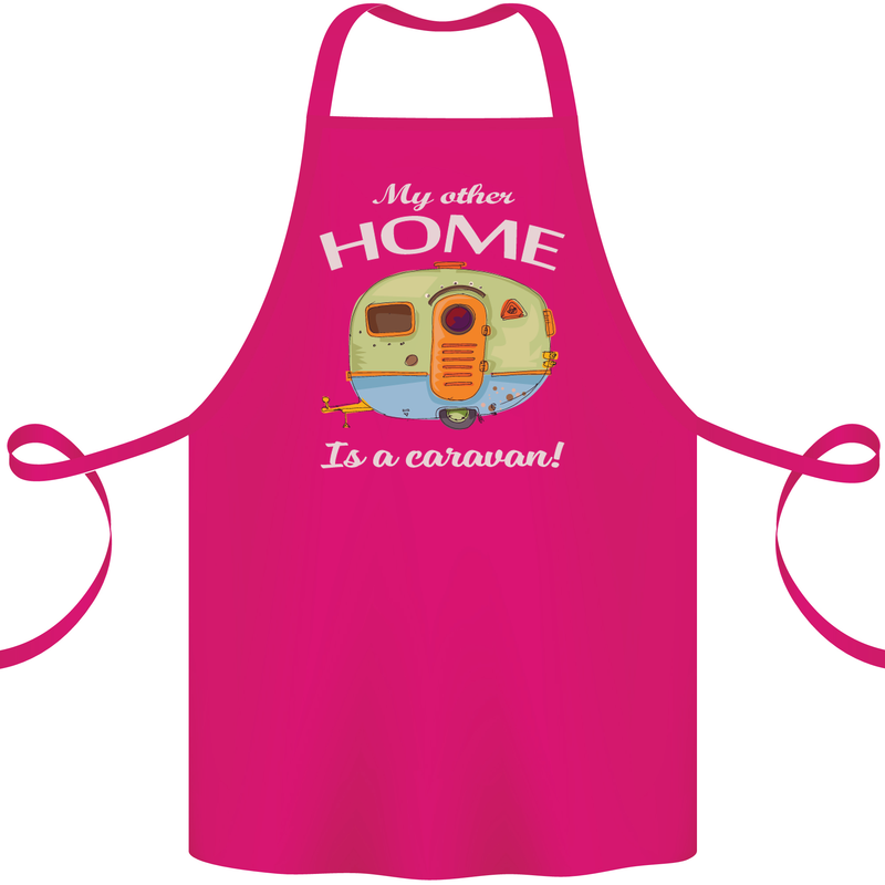 My Other Home Is a Caravan Caravanning Cotton Apron 100% Organic Pink