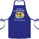 My Other Home Is a Caravan Caravanning Cotton Apron 100% Organic Royal Blue