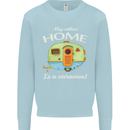 My Other Home Is a Caravan Caravanning Kids Sweatshirt Jumper Light Blue