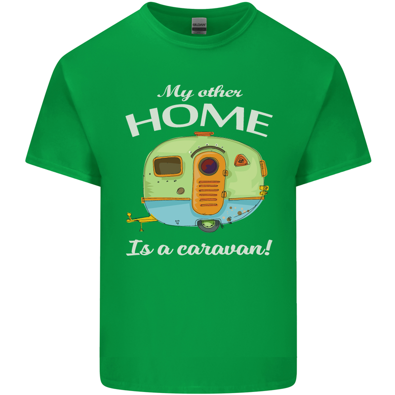 My Other Home Is a Caravan Caravanning Kids T-Shirt Childrens Irish Green