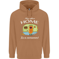 My Other Home Is a Caravan Caravanning Mens 80% Cotton Hoodie Caramel Latte