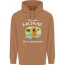 My Other Home Is a Caravan Caravanning Mens 80% Cotton Hoodie Caramel Latte