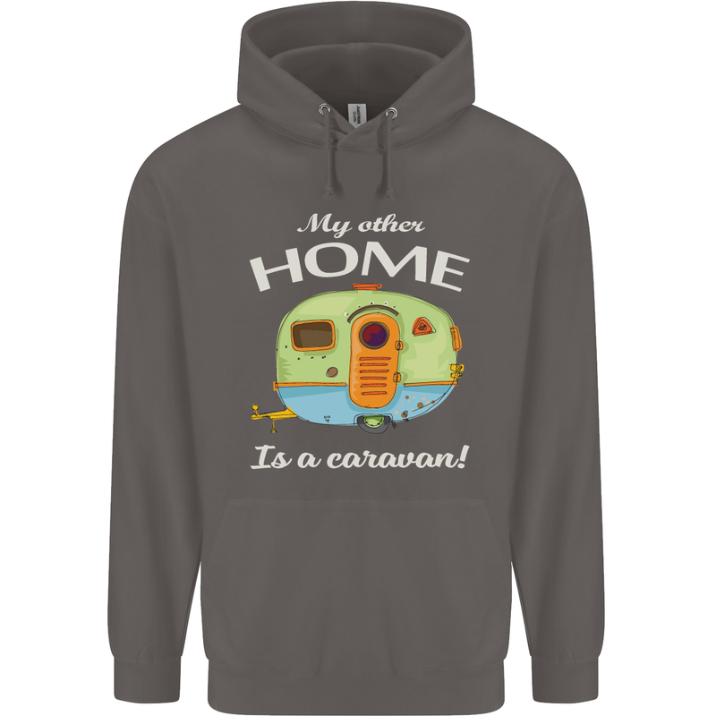 My Other Home Is a Caravan Caravanning Mens 80% Cotton Hoodie Charcoal
