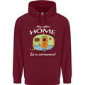 My Other Home Is a Caravan Caravanning Mens 80% Cotton Hoodie Maroon