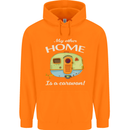 My Other Home Is a Caravan Caravanning Mens 80% Cotton Hoodie Orange