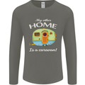 My Other Home Is a Caravan Caravanning Mens Long Sleeve T-Shirt Charcoal