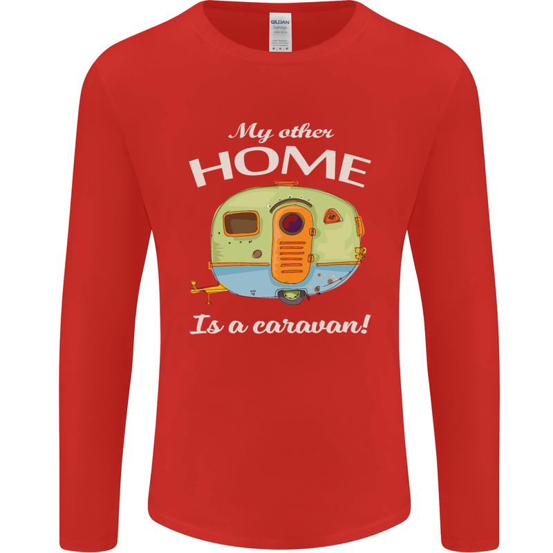 My Other Home Is a Caravan Caravanning Mens Long Sleeve T-Shirt Red