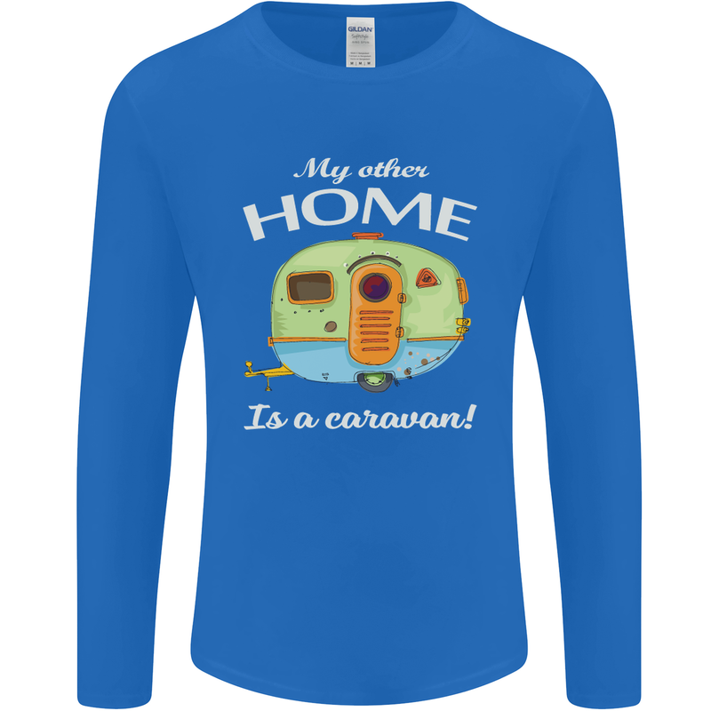My Other Home Is a Caravan Caravanning Mens Long Sleeve T-Shirt Royal Blue