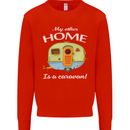 My Other Home Is a Caravan Caravanning Mens Sweatshirt Jumper Bright Red