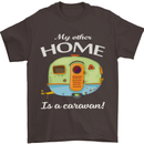 My Other Home Is a Caravan Caravanning Mens T-Shirt Cotton Gildan Dark Chocolate
