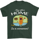 My Other Home Is a Caravan Caravanning Mens T-Shirt Cotton Gildan Forest Green