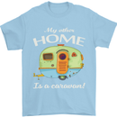 My Other Home Is a Caravan Caravanning Mens T-Shirt Cotton Gildan Light Blue