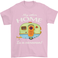 My Other Home Is a Caravan Caravanning Mens T-Shirt Cotton Gildan Light Pink