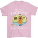 My Other Home Is a Caravan Caravanning Mens T-Shirt Cotton Gildan Light Pink
