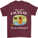 My Other Home Is a Caravan Caravanning Mens T-Shirt Cotton Gildan Maroon