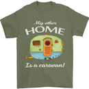 My Other Home Is a Caravan Caravanning Mens T-Shirt Cotton Gildan Military Green