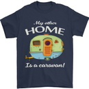 My Other Home Is a Caravan Caravanning Mens T-Shirt Cotton Gildan Navy Blue