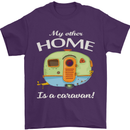 My Other Home Is a Caravan Caravanning Mens T-Shirt Cotton Gildan Purple