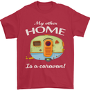 My Other Home Is a Caravan Caravanning Mens T-Shirt Cotton Gildan Red
