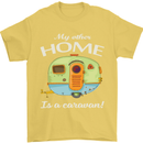 My Other Home Is a Caravan Caravanning Mens T-Shirt Cotton Gildan Yellow