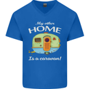 My Other Home Is a Caravan Caravanning Mens V-Neck Cotton T-Shirt Royal Blue