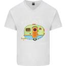 My Other Home Is a Caravan Caravanning Mens V-Neck Cotton T-Shirt White