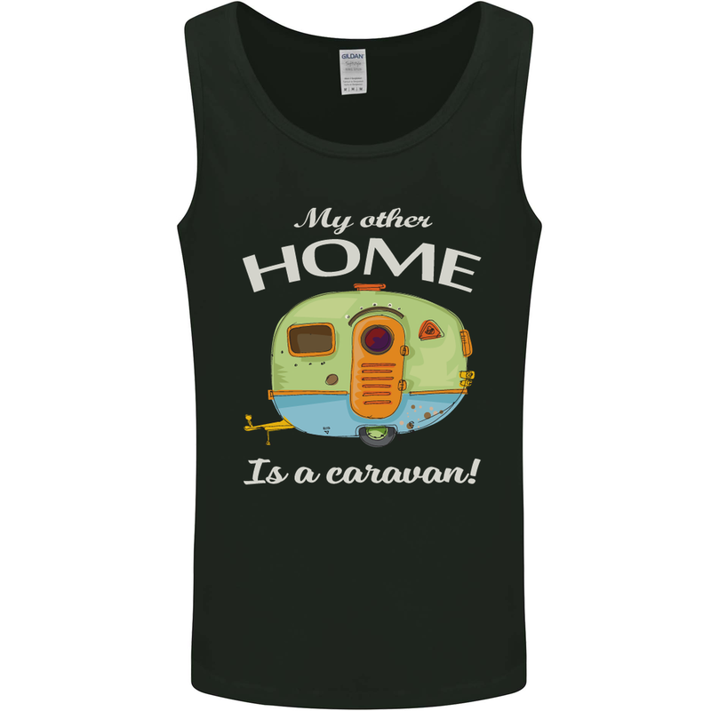 My Other Home Is a Caravan Caravanning Mens Vest Tank Top Black