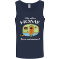 My Other Home Is a Caravan Caravanning Mens Vest Tank Top Navy Blue