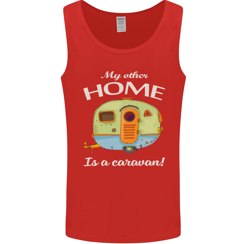 My Other Home Is a Caravan Caravanning Mens Vest Tank Top Red
