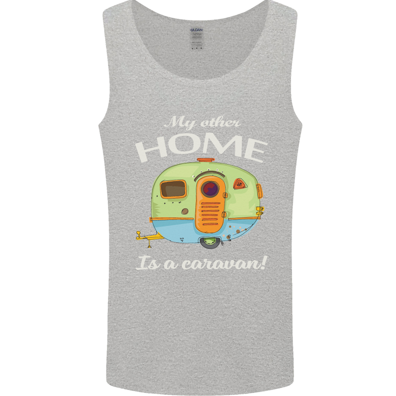 My Other Home Is a Caravan Caravanning Mens Vest Tank Top Sports Grey