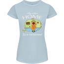 My Other Home Is a Caravan Caravanning Womens Petite Cut T-Shirt Light Blue