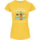 My Other Home Is a Caravan Caravanning Womens Petite Cut T-Shirt Yellow