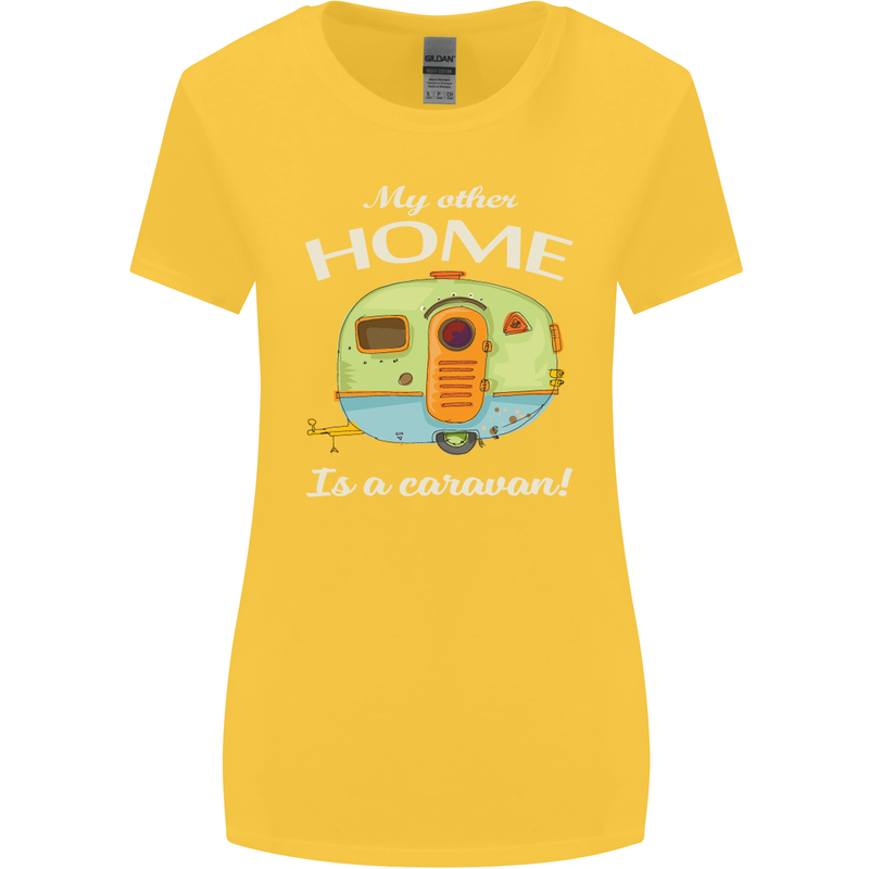 My Other Home Is a Caravan Caravanning Womens Wider Cut T-Shirt Yellow