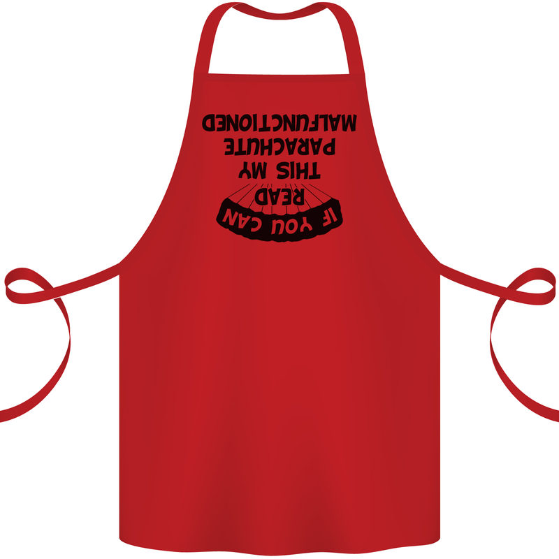 My Parachute Malfunctioned Skydiving Para Cotton Apron 100% Organic Red
