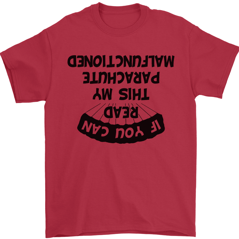 My Parachute Malfunctioned Skydiving Para Mens T-Shirt Cotton Gildan Red
