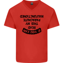 My Parachute Malfunctioned Skydiving Para Mens V-Neck Cotton T-Shirt Red
