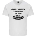 My Parachute Malfunctioned Skydiving Para Mens V-Neck Cotton T-Shirt White