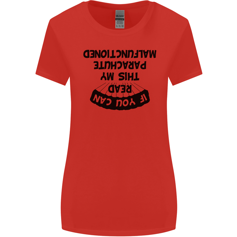 My Parachute Malfunctioned Skydiving Para Womens Wider Cut T-Shirt Red