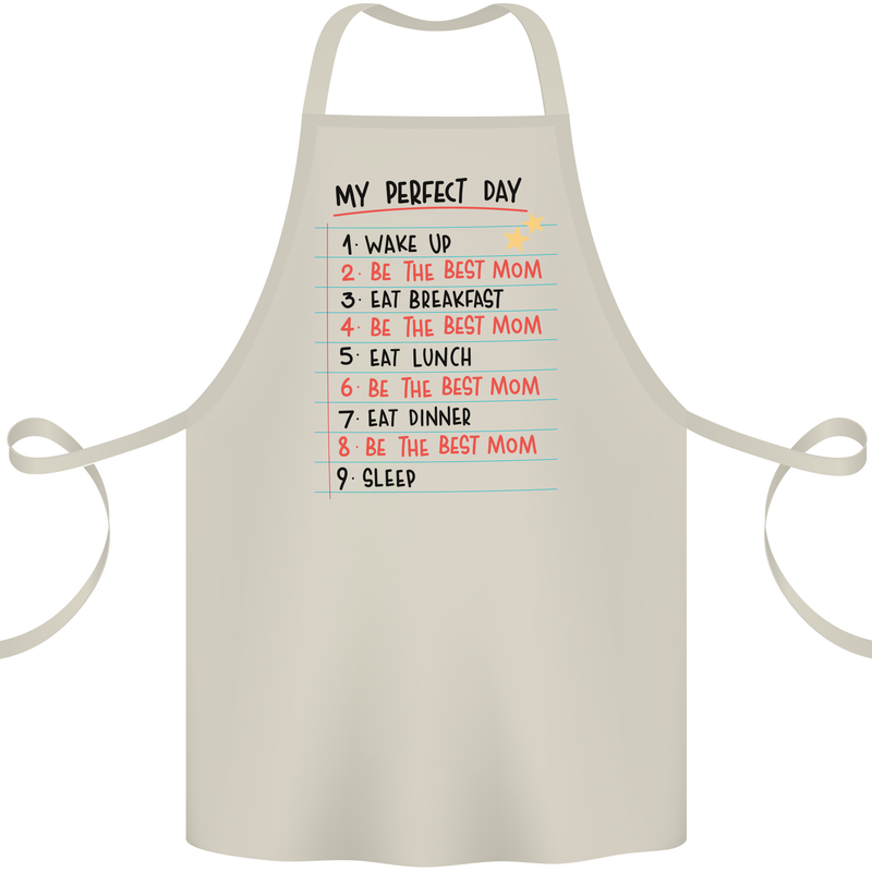 My Perfect Day Be The Best Mom Mother's Day Cotton Apron 100% Organic Natural