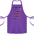 My Perfect Day Be The Best Mom Mother's Day Cotton Apron 100% Organic Purple