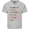 My Perfect Day Be The Best Mom Mother's Day Mens V-Neck Cotton T-Shirt Sports Grey