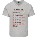 My Perfect Day Be The Best Mum Mother's Day Mens V-Neck Cotton T-Shirt Sports Grey