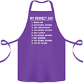 My Perfect Day Scuba Diving Diver Dive Cotton Apron 100% Organic Purple