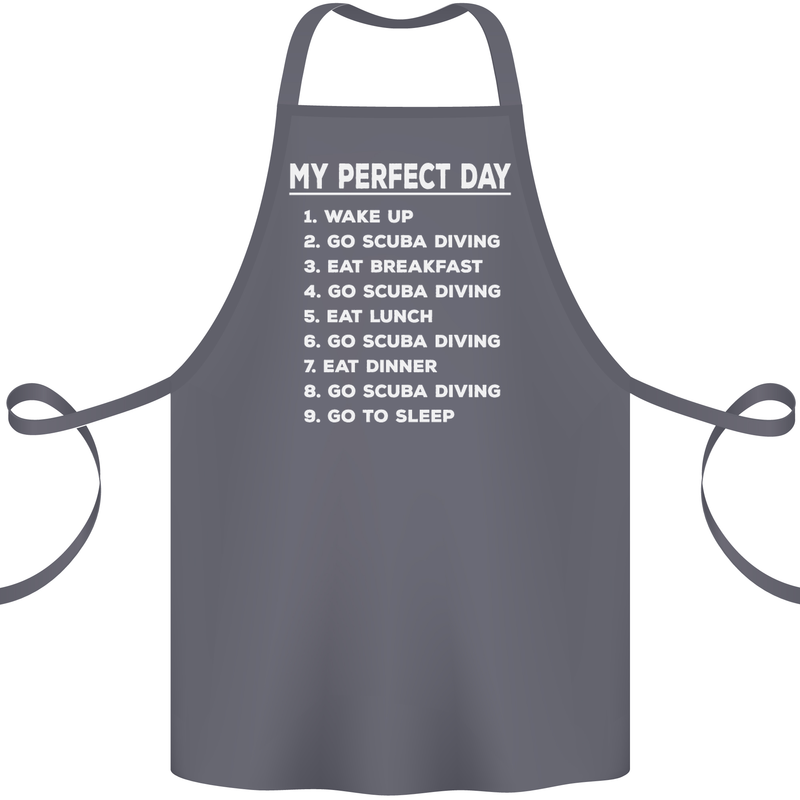 My Perfect Day Scuba Diving Diver Dive Cotton Apron 100% Organic Steel