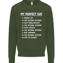My Perfect Day Scuba Diving Diver Dive Kids Sweatshirt Jumper Forest Green