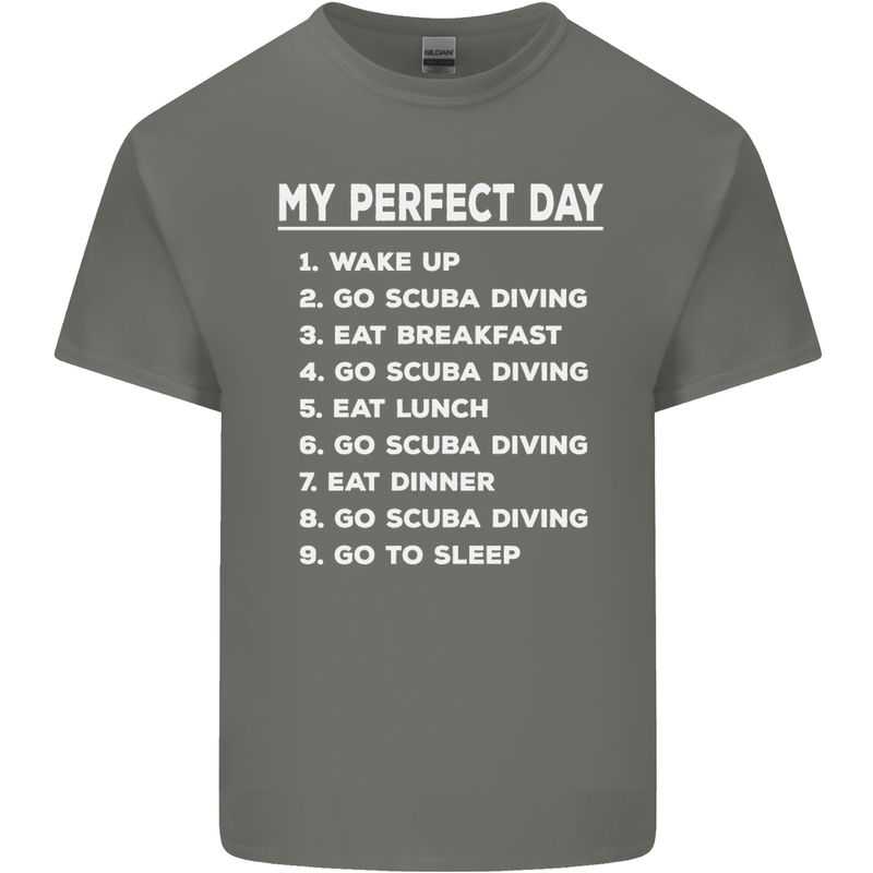 My Perfect Day Scuba Diving Diver Dive Kids T-Shirt Childrens Charcoal