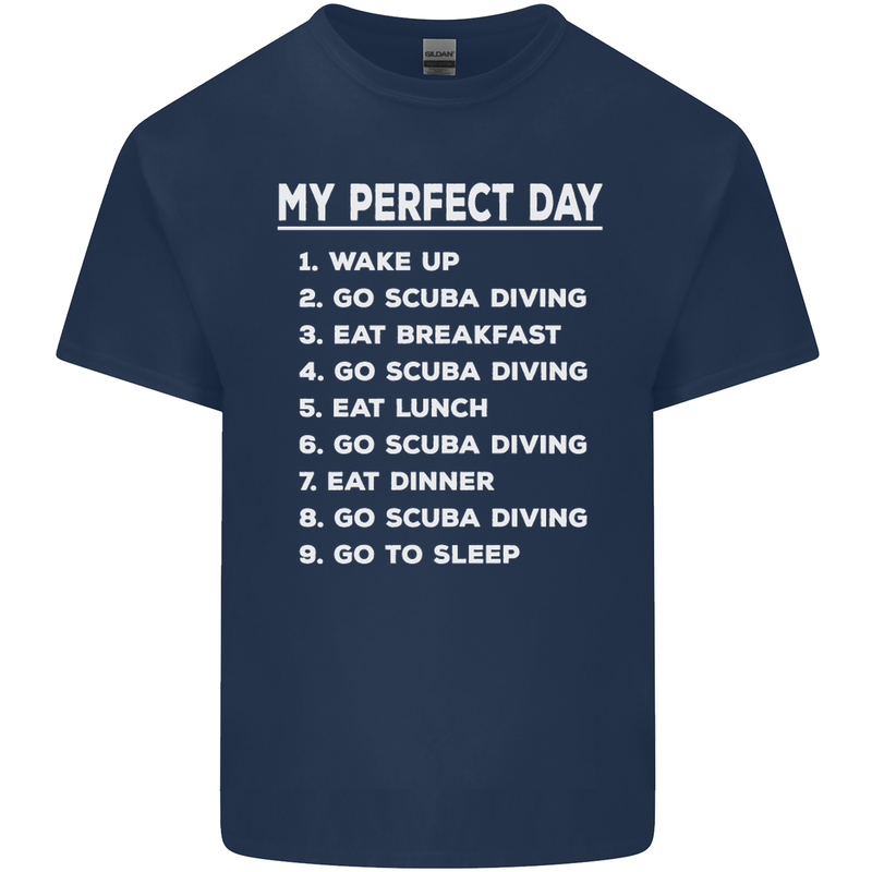 My Perfect Day Scuba Diving Diver Dive Kids T-Shirt Childrens Navy Blue