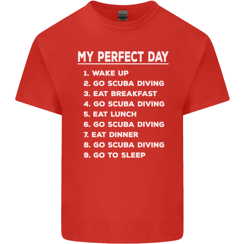 My Perfect Day Scuba Diving Diver Dive Kids T-Shirt Childrens Red