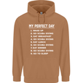 My Perfect Day Scuba Diving Diver Dive Mens 80% Cotton Hoodie Caramel Latte