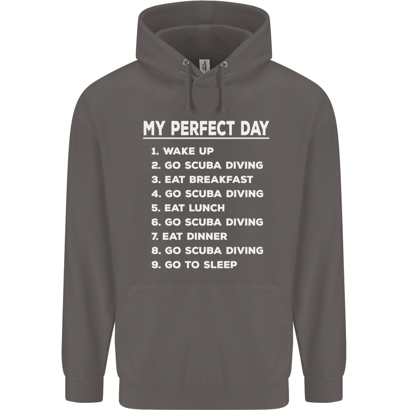 My Perfect Day Scuba Diving Diver Dive Mens 80% Cotton Hoodie Charcoal